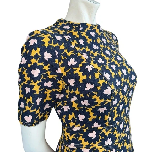 Boden Louise Floral Print Dress Tuscan Sun Bloom Stamp Yellow Size 4 Regular - Picture 6 of 11